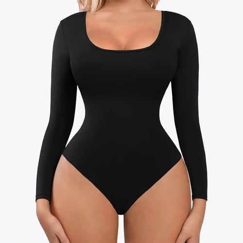 1+1 AKCIA RunwayShape EverydayControl Tvarujúci Bodysuit s Dlhým Rukávom